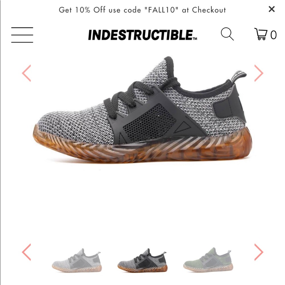 Indestructible shoes size 10, steel toe. NWOT.